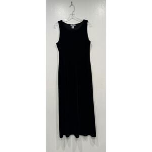 Vintage JW Treci 90s Black Velvet Maxi Dress Women’s Size 12 Sleeveless Evening